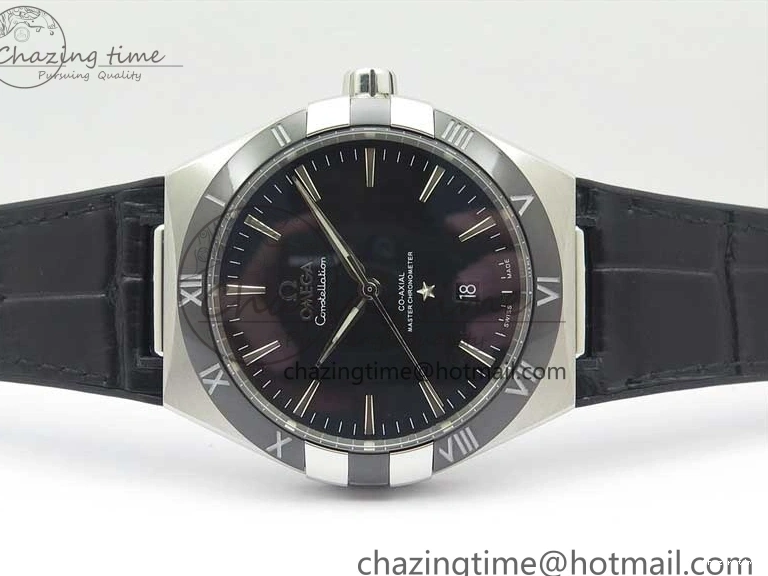 0419 Neat Constellation 131.33.41.21.03.001 SS TW Best Edition Black Dial On Gummy Strap A 7873